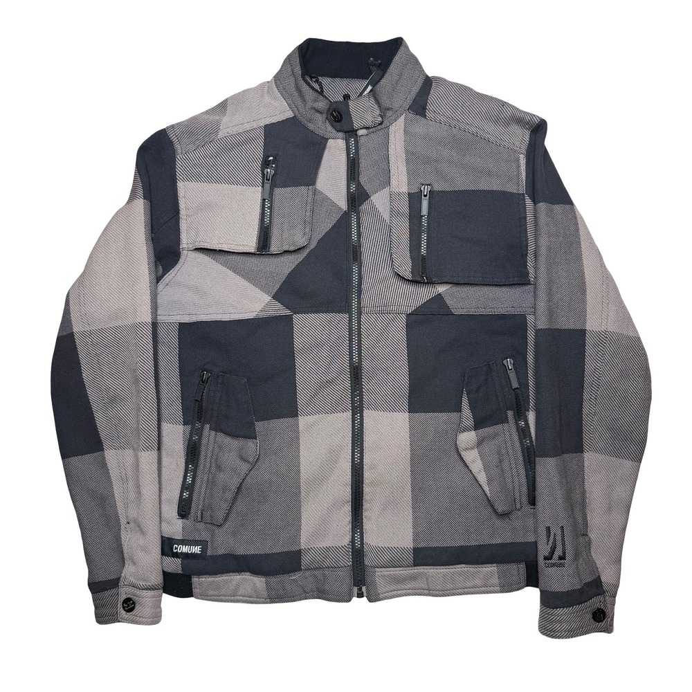 Commune patchwork plaid utility jacket‎  jacket
